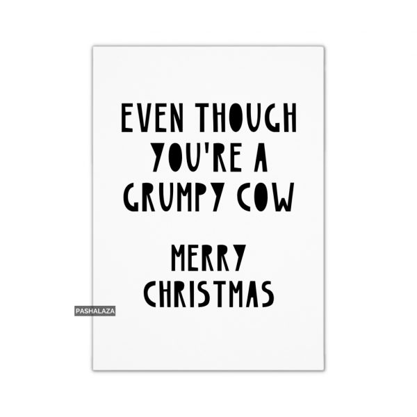 grumpy cow christmas card