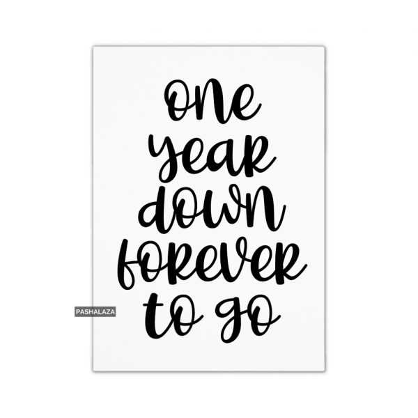 One Year Down