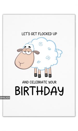 Funny sheep pun birthday card